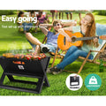 Grillz Portable Charcoal BBQ Grill 45.5cm x 30cm x 30cm, Foldable, Lightweight - SuperSaverAU - view 5