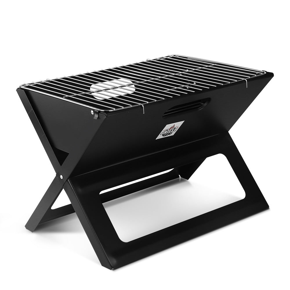 Grillz Portable Charcoal BBQ Grill 45.5cm x 30cm x 30cm, Foldable, Lightweight