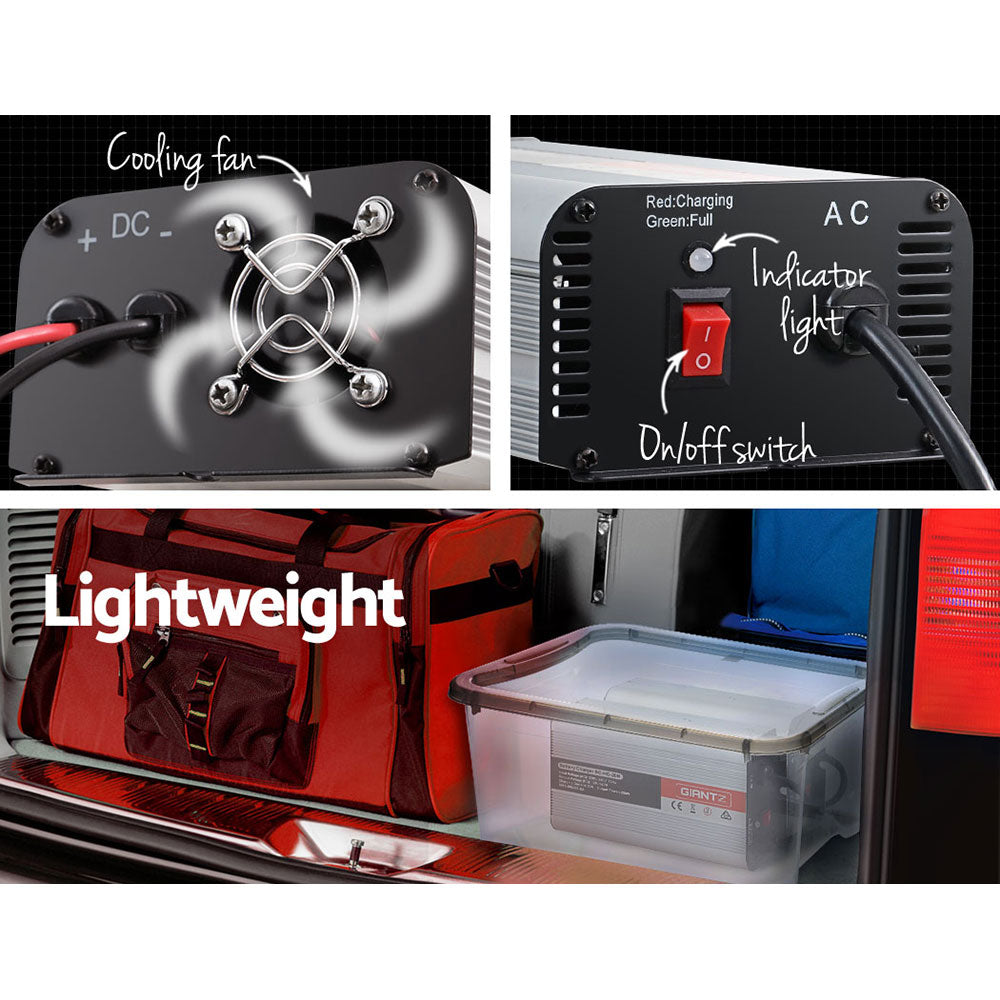 Giantz 20A Battery Charger 12V with Automatic Overcharge Protection, 1.2kg