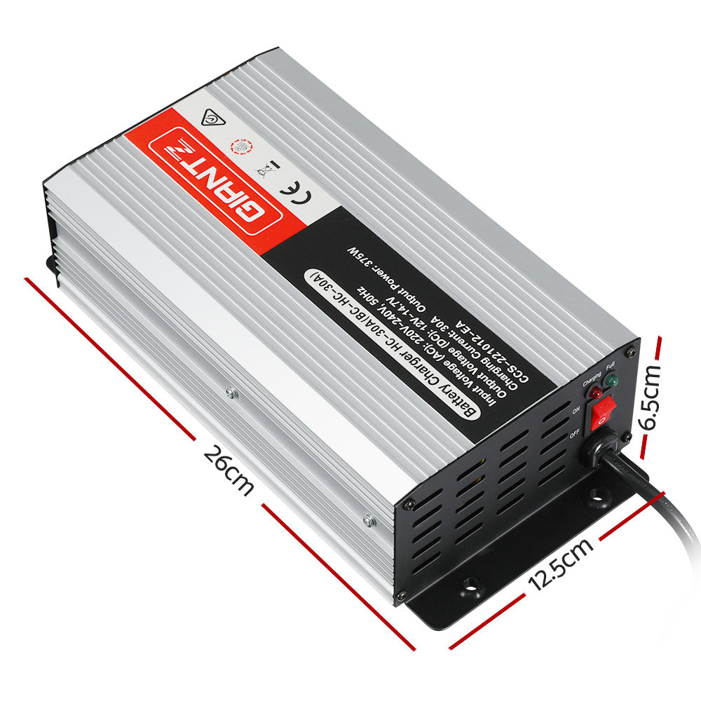 Giantz 30A Battery Charger 12V with Safety Features for Car, Boat, Caravan - SuperSaverAU - view 2