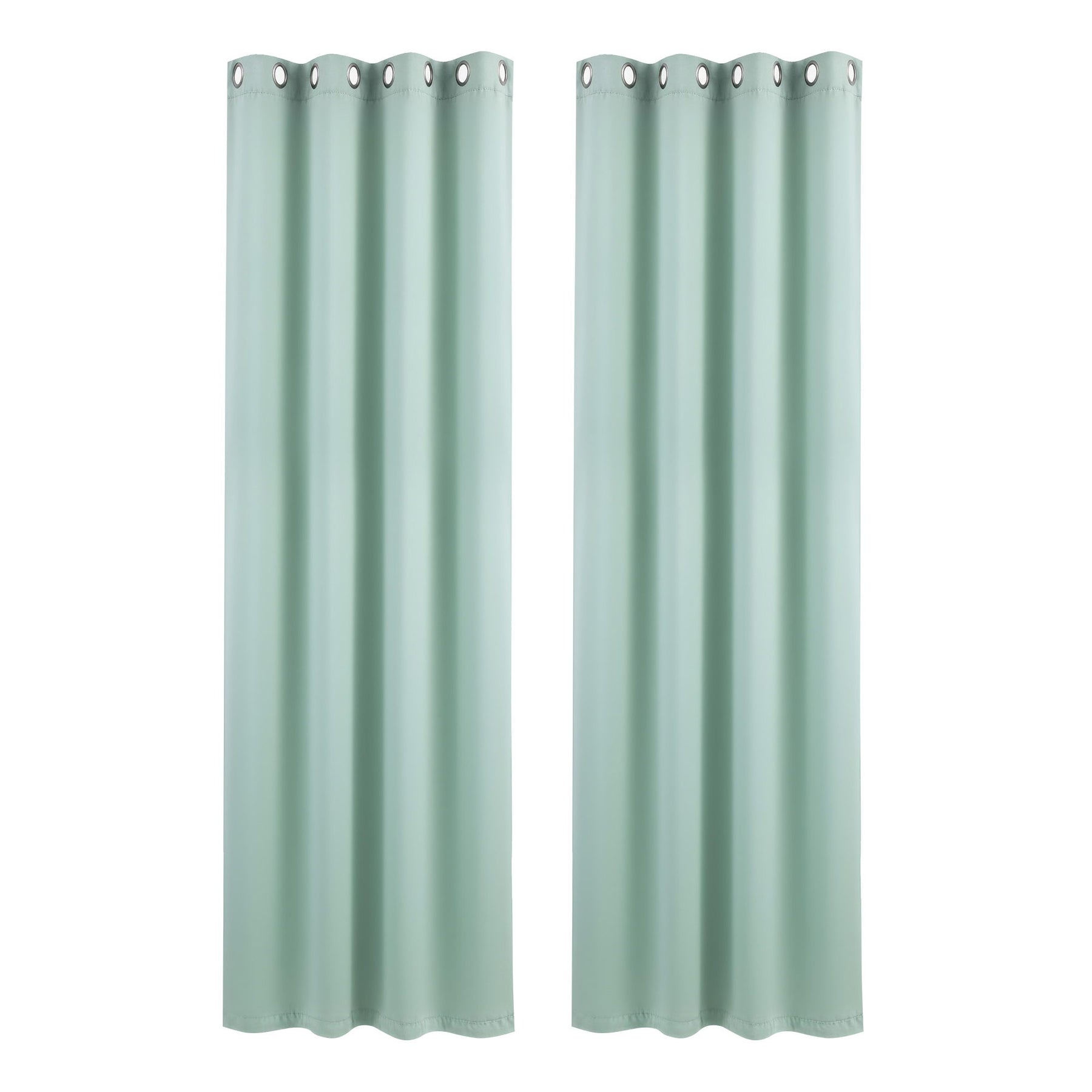 Artiss Blockout Eyelet Curtains – Green 132 x 213cm 2 Panels, Thermal Insulated