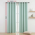 Artiss Blockout Eyelet Curtains – Green 132 x 213cm 2 Panels, Thermal Insulated