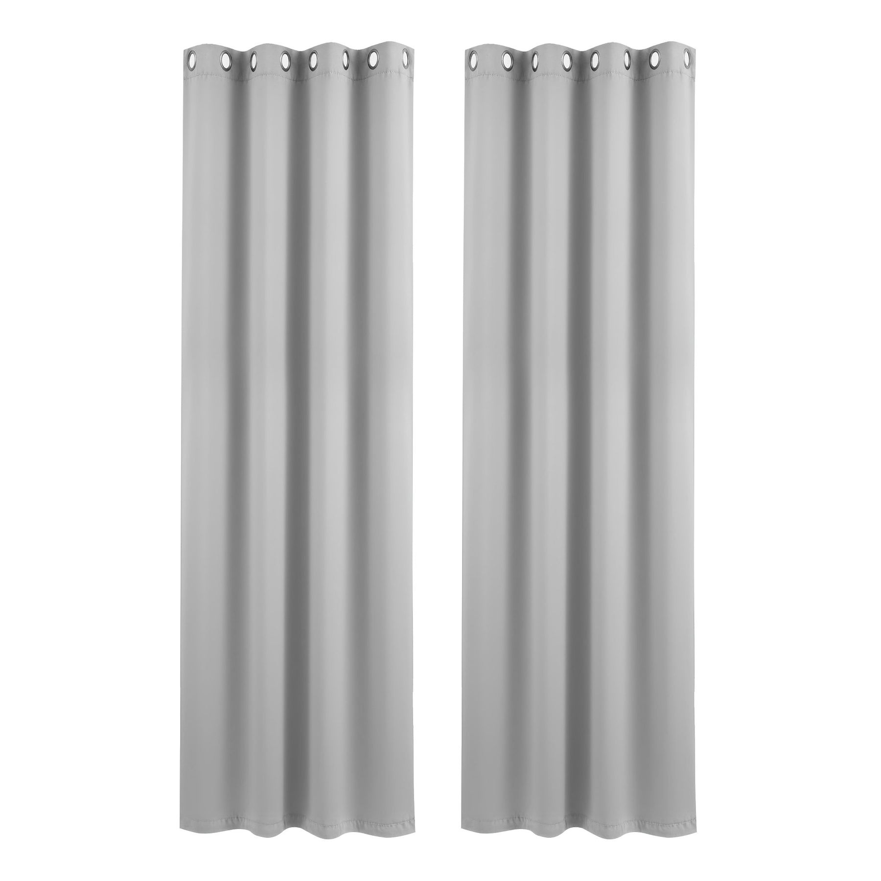 Artiss Blockout Eyelet Curtains – Grey 132 x 213cm 2 Panels, Thermal Insulated