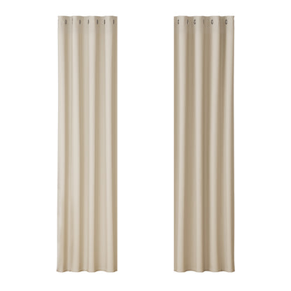 Artiss Blockout Curtains Eyelet 140x230cm Beige, Thermal Insulation, Noise Reduction