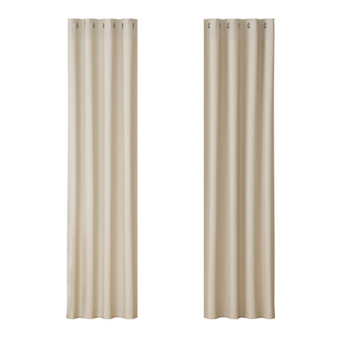 Artiss Blockout Curtains Eyelet 140x230cm Beige, Thermal Insulation, Noise Reduction - SuperSaverAU - view 1