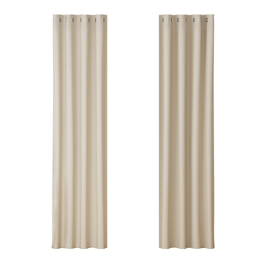 Artiss Blockout Curtains Eyelet 140x230cm Beige, Thermal Insulation, Noise Reduction