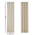Artiss Blockout Curtains Eyelet 140x230cm Beige, Thermal Insulation, Noise Reduction - SuperSaverAU - view 2