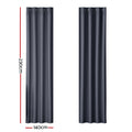 Artiss Blockout Curtains Eyelet 140x230cm Charcoal, Thermal Insulation, Noise Reduction - SuperSaverAU - view 2