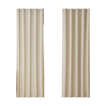 Artiss Blockout Curtains Eyelet 180x213cm Beige, Thermal Insulation, Noise Reduction
