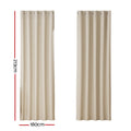 Artiss Blockout Curtains Eyelet 180x213cm Beige, Thermal Insulation, Noise Reduction - SuperSaverAU - view 2