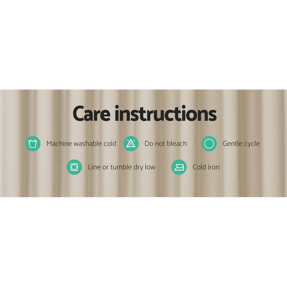 Artiss Blockout Curtains Eyelet 180x213cm Beige, Thermal Insulation, Noise Reduction