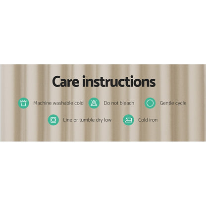 Artiss Blockout Curtains Eyelet 180x213cm Beige, Thermal Insulation, Noise Reduction