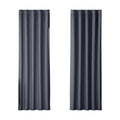 Artiss Blockout Curtains Eyelet 180x213cm Charcoal, Thermal Insulation, Noise Reduction - SuperSaverAU - view 1