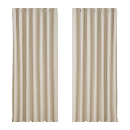 Artiss Blockout Curtains Eyelet 240x230cm Beige, Thermal Insulation, Noise Reduction