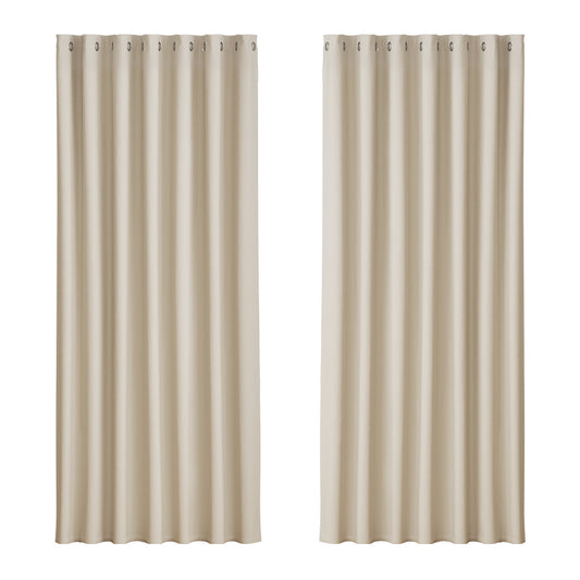 Artiss Blockout Curtains Eyelet 240x230cm Beige, Thermal Insulation, Noise Reduction