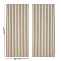Artiss Blockout Curtains Eyelet 240x230cm Beige, Thermal Insulation, Noise Reduction - SuperSaverAU - view 2