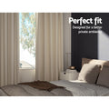 Artiss Blockout Curtains Eyelet 240x230cm Beige, Thermal Insulation, Noise Reduction - SuperSaverAU - view 3