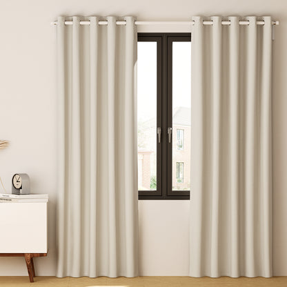 Artiss Blockout Curtains Eyelet 240x230cm Beige, Thermal Insulation, Noise Reduction