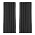 Artiss Blockout Curtains Eyelet 240x230cm Black, Thermal Insulation, Noise Reduction - SuperSaverAU - view 1