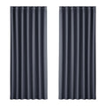 Artiss Blockout Curtains Eyelet 240x230cm Charcoal - Thermal Insulation, Noise Reduction - SuperSaverAU - view 1