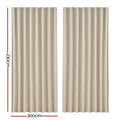 Artiss Blockout Curtains Eyelet 300x230cm Beige - Thermal Insulation, Noise Reduction - SuperSaverAU - view 2