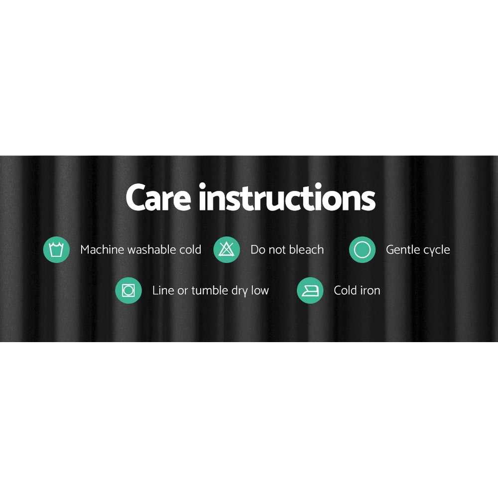 Artiss Blockout Curtains Eyelet 300x230cm Black - Thermal Insulation, Noise Reduction