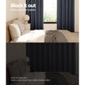 Artiss Blockout Curtains Eyelet 300x230cm Charcoal, Thermal Insulation, Noise Reduction - SuperSaverAU - view 4