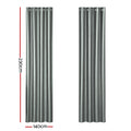 Artiss Blockout Curtains Eyelet 140x230cm Grey Shine, Thermal Insulation, Noise Reduction - SuperSaverAU - view 2