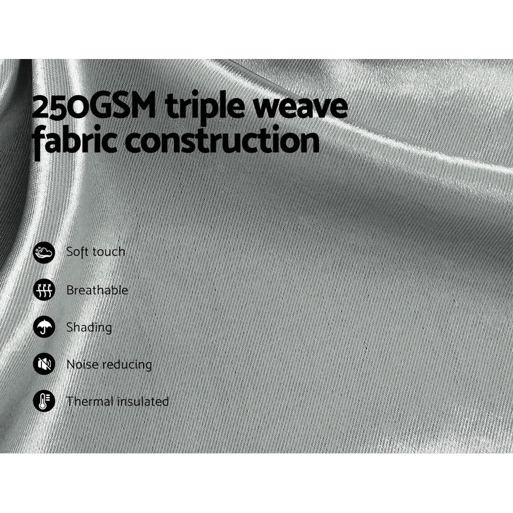 Artiss Blockout Curtains Eyelet 140x230cm Grey Shine, Thermal Insulation, Noise Reduction - SuperSaverAU - view 5