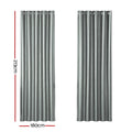 Artiss Blockout Curtains Eyelet 180x213cm Grey Shine, Thermal Insulation, Noise Reduction - SuperSaverAU - view 2