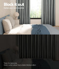 Artiss Blockout Curtains Eyelet 180x213cm Grey Shine, Thermal Insulation, Noise Reduction - SuperSaverAU - view 3