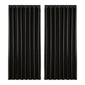Artiss Blockout Curtains Eyelet 300x230cm Black Shine, Thermal Insulation, Noise Reduction - SuperSaverAU - view 1