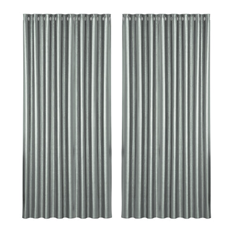 Artiss Blockout Curtains Eyelet 300x230cm Grey Shine - Thermal Insulation, Noise Reduction - SuperSaverAU - view 1