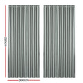 Artiss Blockout Curtains Eyelet 300x230cm Grey Shine - Thermal Insulation, Noise Reduction - SuperSaverAU - view 2