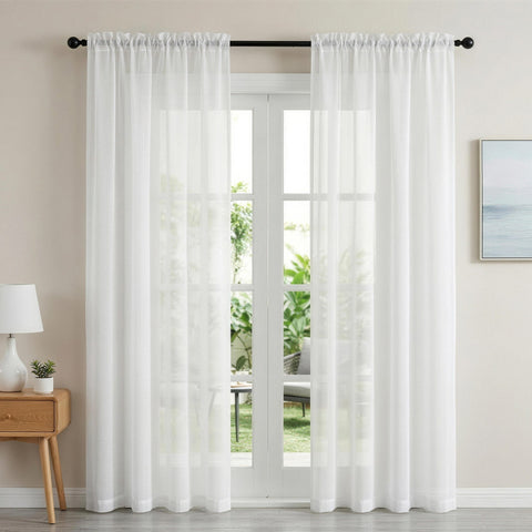 Artiss Blockout Curtains 2X 132x213cm Light Filtering Window Drapes Rod Pocket - SuperSaverAU - view 1