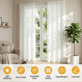 Artiss Blockout Curtains 2X 132x213cm Light Filtering Window Drapes Rod Pocket - SuperSaverAU - view 5