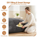 Artiss 3 in 1 Corduroy Bean Bag Chair Cover Grey