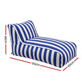 Artiss Outdoor L-Shaped Bean Bag Chair Cover - Blue & White