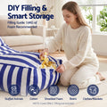 Artiss Outdoor L-Shaped Bean Bag Chair Cover - Blue & White