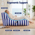 Artiss Outdoor L-Shaped Bean Bag Chair Cover - Blue & White