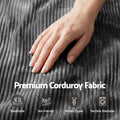 Artiss Corduroy L-Shaped Bean Bag Chair Cover - Grey