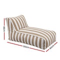 Artiss Outdoor L-Shaped Bean Bag Chair Cover - Taupe & White