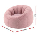 Artiss Faux Fur Round Bean Bag Chair Cover - Pink
