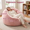 Artiss Faux Fur Round Bean Bag Chair Cover - Pink