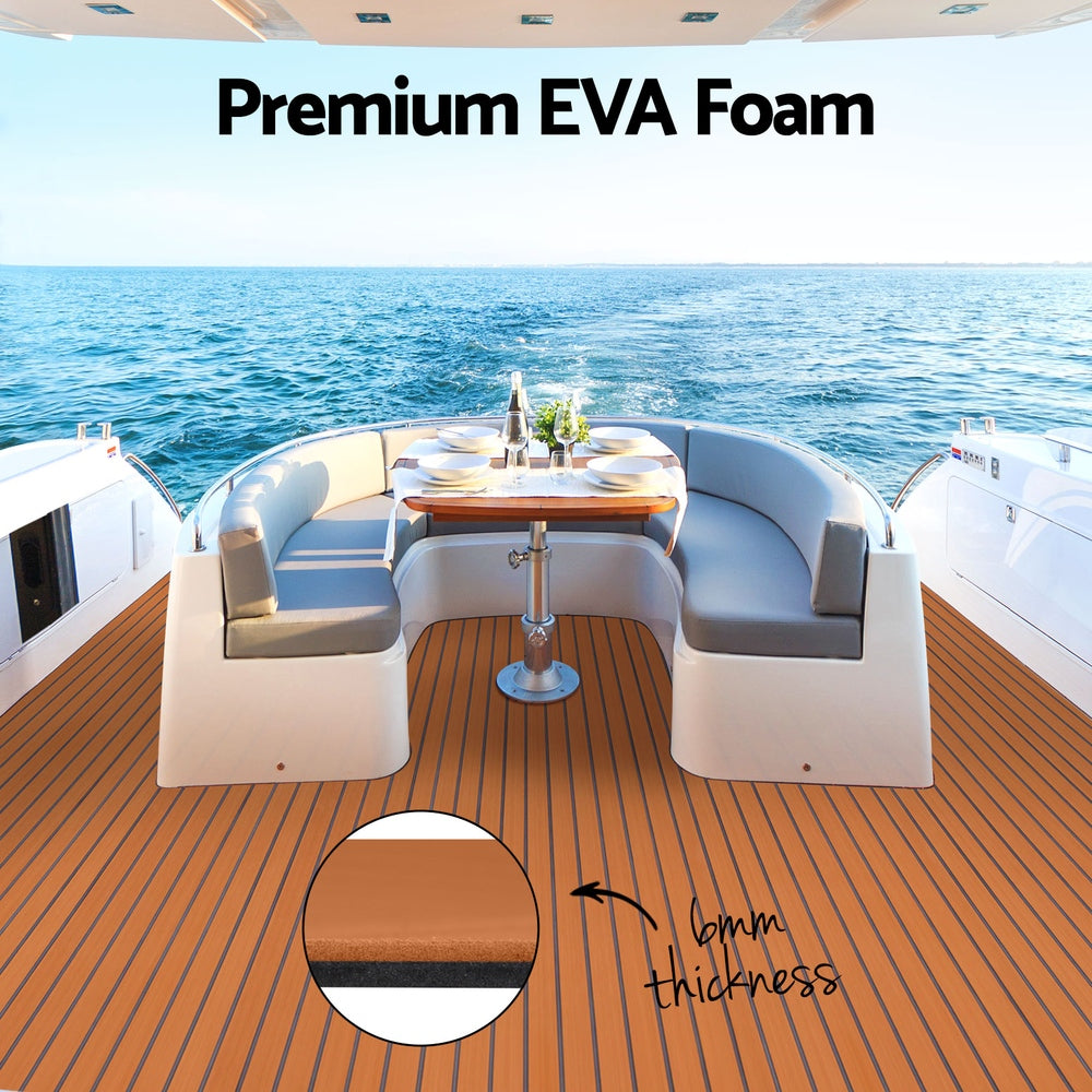 Seamanship EVA Foam Boat Flooring Mat - Dark Brown, 240 x 90cm