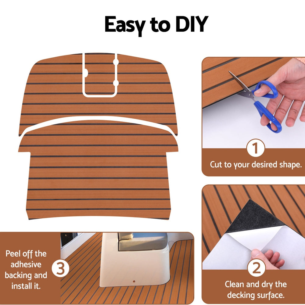 Seamanship EVA Foam Boat Flooring Mat - Dark Brown, 240 x 90cm
