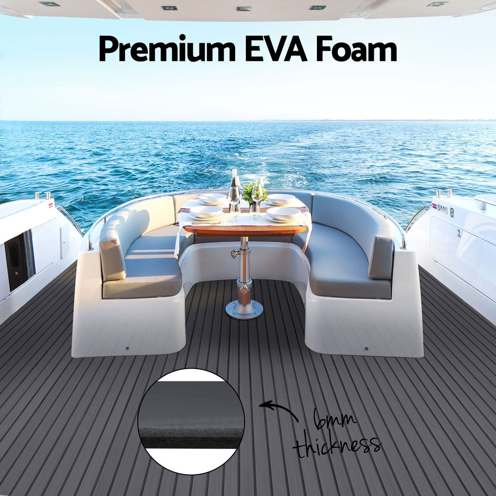 Seamanship EVA Boat Flooring Mat 240x90cm Dark Grey Anti-Slip Weather-Resistant - SuperSaverAU - view 4