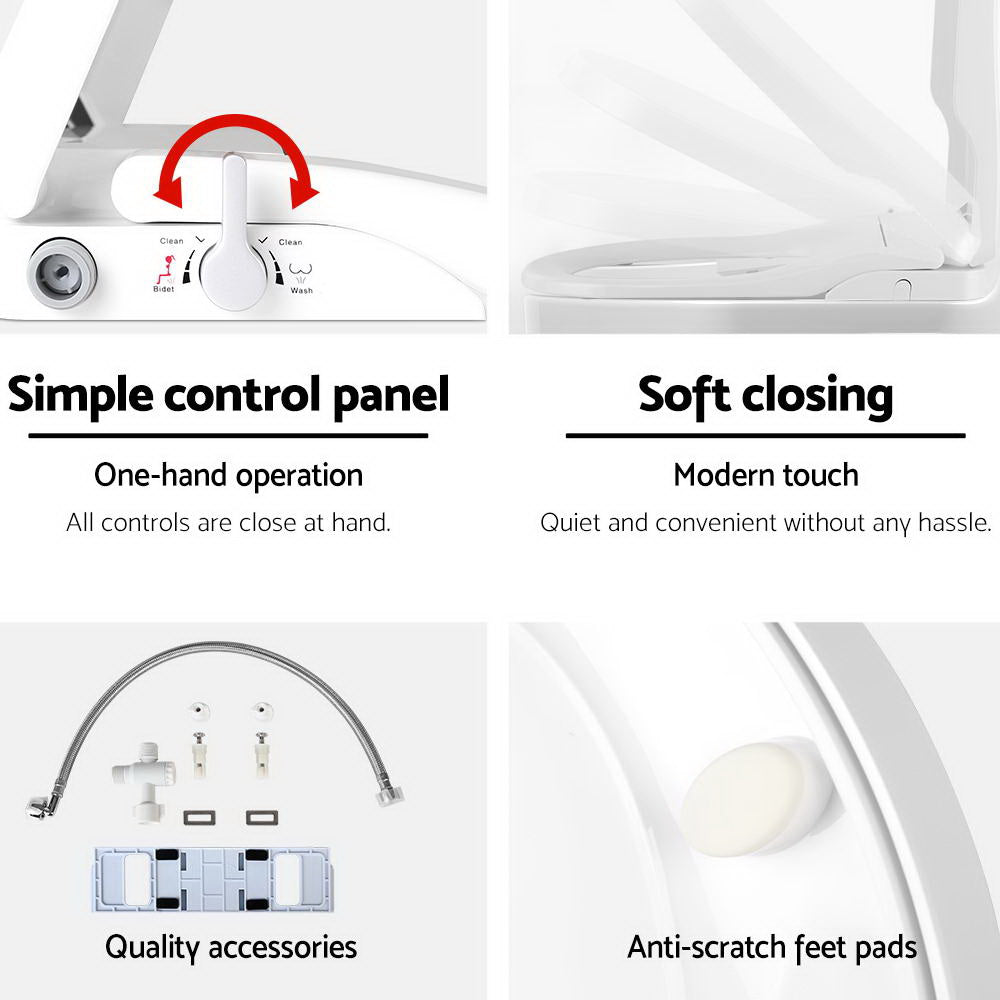 Cefito Non-electric Bidet Toilet Seat Cover 49cm x 36cm, Self-cleaning Nozzles - SuperSaverAU - view 5