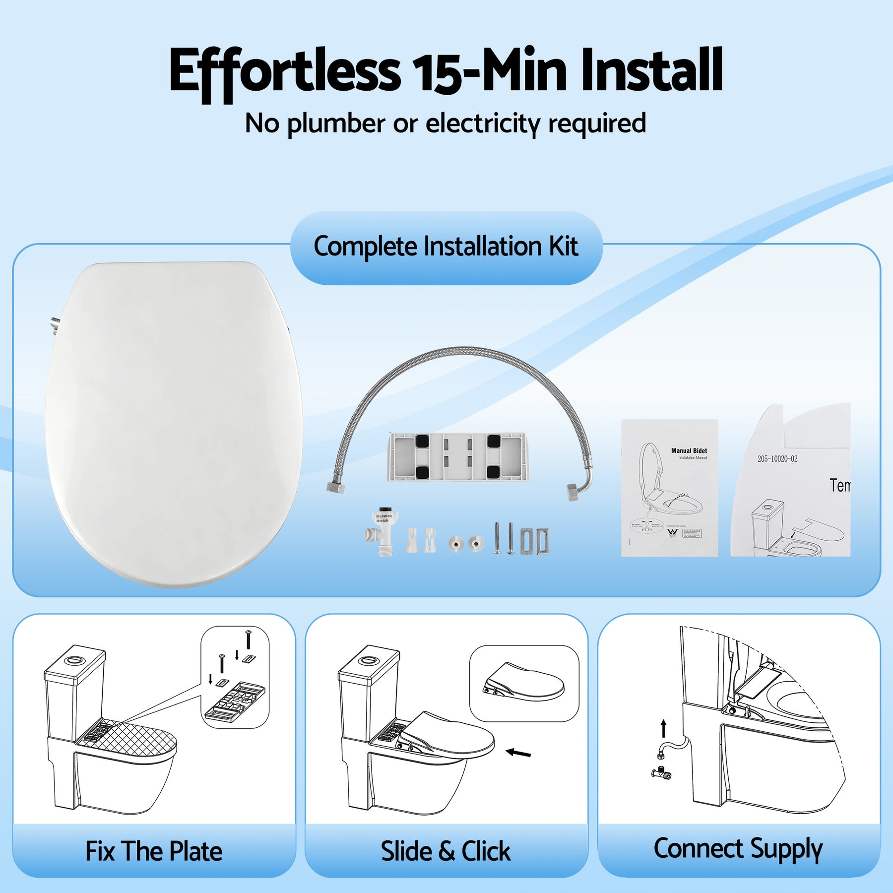 Cefito Non Electric Bidet Toilet Seat O-Shape Dual Nozzle Soft Close WaterMark DIY - SuperSaverAU - view 8