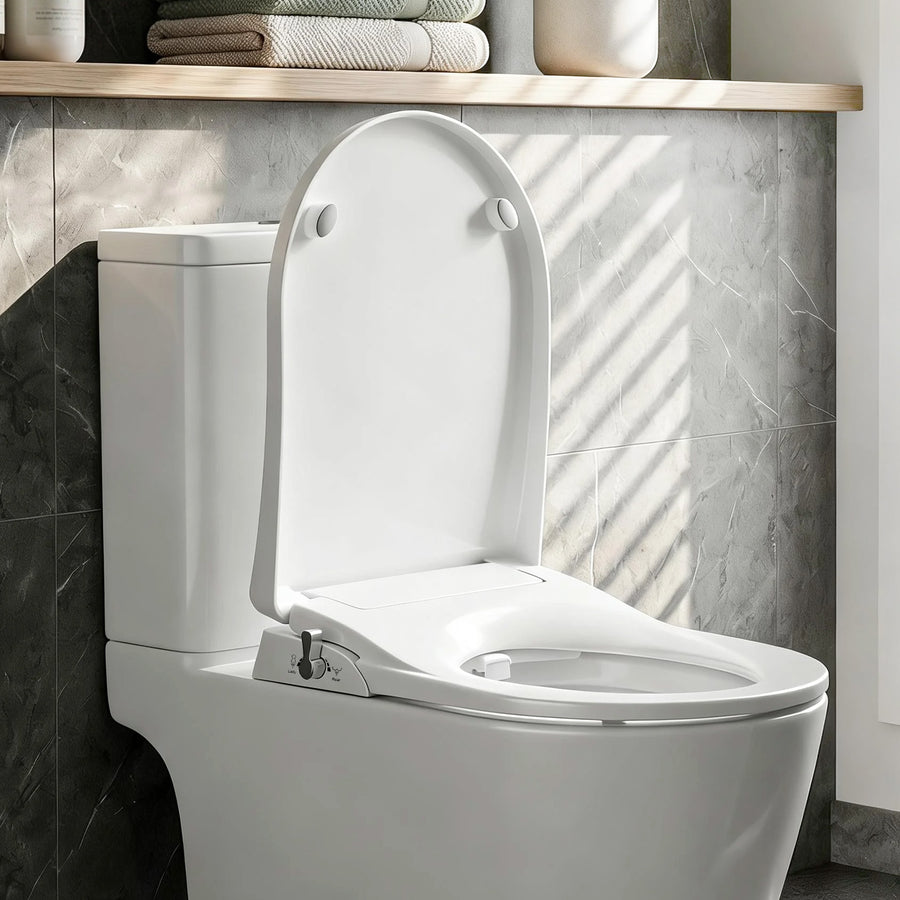 Cefito Non Electric Bidet Toilet Seat D-Shape Dual Nozzle Soft Close WaterMark DIY - SuperSaverAU - view 1